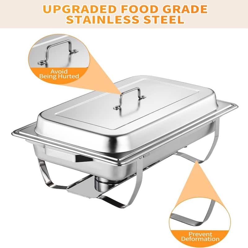 2 Packs 8 Qt Chafing Dish for Buffet Set Chafers and Buffet Warmers Sets