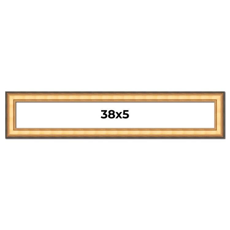 38x5 Frame Gold Plein Aire Solid Wood Picture Frame Width 2 Inches |