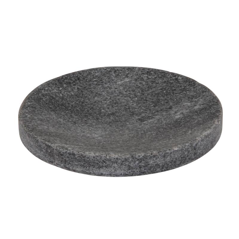 Marble Round Soapdish - 5.0"L x 5.0"W x 1.0"H - Gray