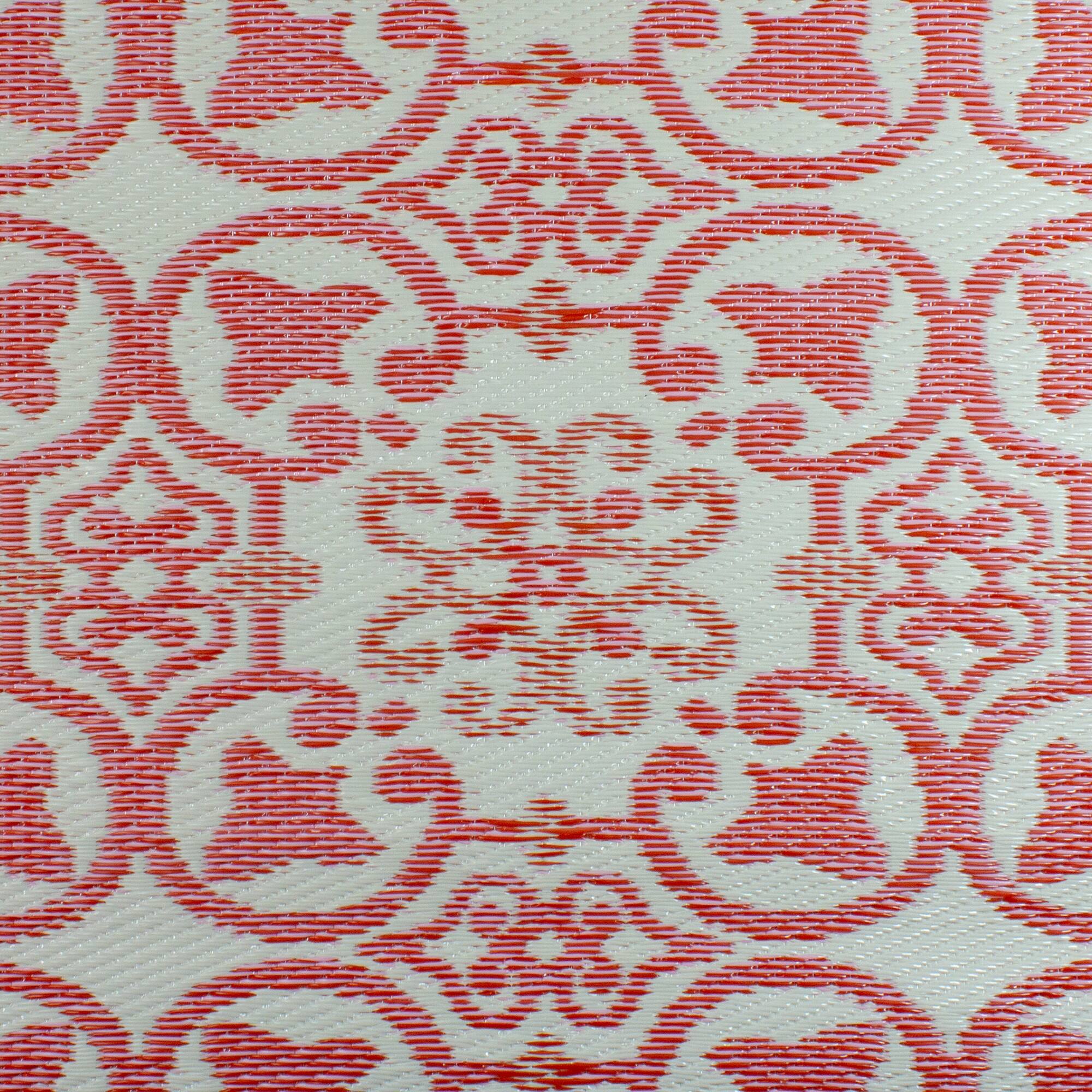 4' x 6' Pink and Cream Floral Design Rectangular Outdoor Area Rug 4