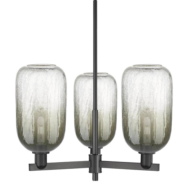 Innovations Lighting 716-3CR-17-18 Brookhaven Cloche Chandelier - Champagne Bronze / Slate