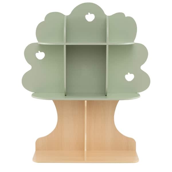 slide 2 of 7, Costway 45” Kids Tree Bookshelf with Open Shelves for Reading Nook, - See Details Green & Natural - See Details