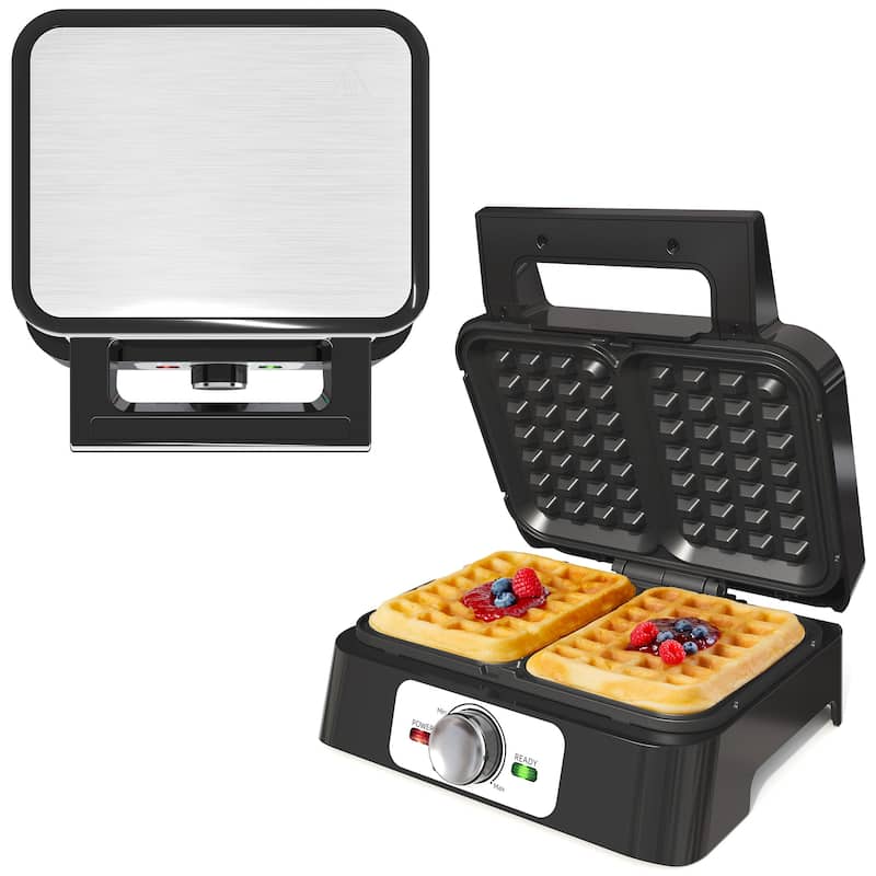 2-Slice Waffle Maker with Adjustable Temperature Control