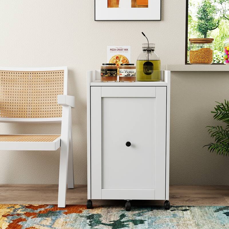 Mobile Pull-Out Pantry Organizer Rack with Wheels & Multi-Layer Snack Storage