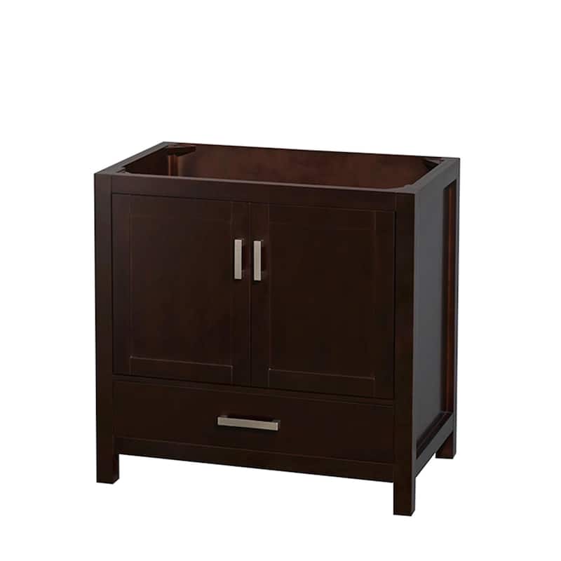 Wyndham Collection WC-1414-36-SGL-UM-VAN Sheffield 35" Single - Espresso / Brushed Chrome Hardware - Espresso Finish