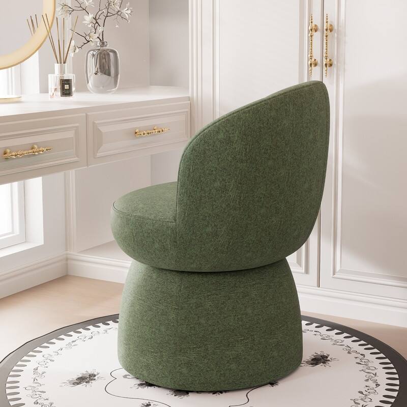 Swivel Modern Accent Chair Set of 4, Armless Upholstered Barrel Chairs