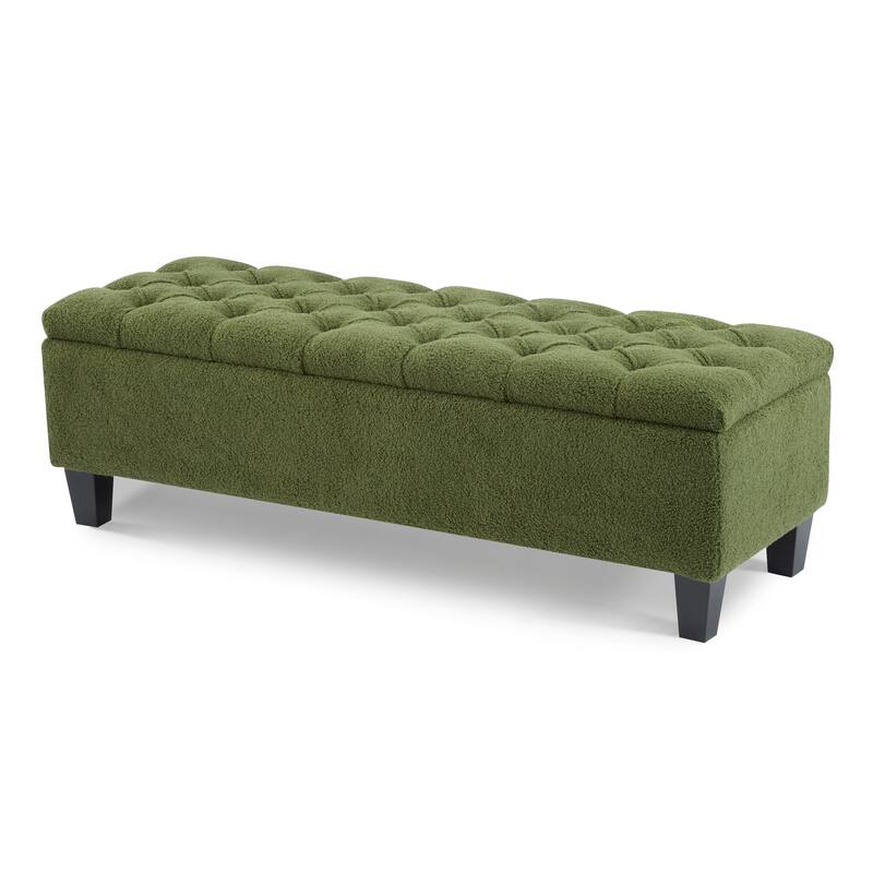 Ottilie Contemporary Button-Tufted Storage Ottoman Bench by Christopher Knight Home