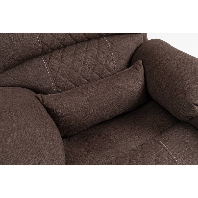 Velvet Oversized Power Lift Recliner Chair, Dual OKIN Motors & Cup Holders