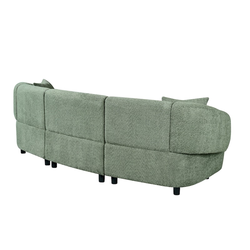 98.5" Curved Sofa for Living Room, Modern Upholstered Fabric Curved Couch with Armrests, 3 Seater Couch for Apartment, Office