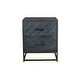 preview thumbnail 2 of 3, Roy 22 Inch 2 Drawer Mango Wood Nightstand Table, Rustic Bronze Metal Frame Base, Gray
