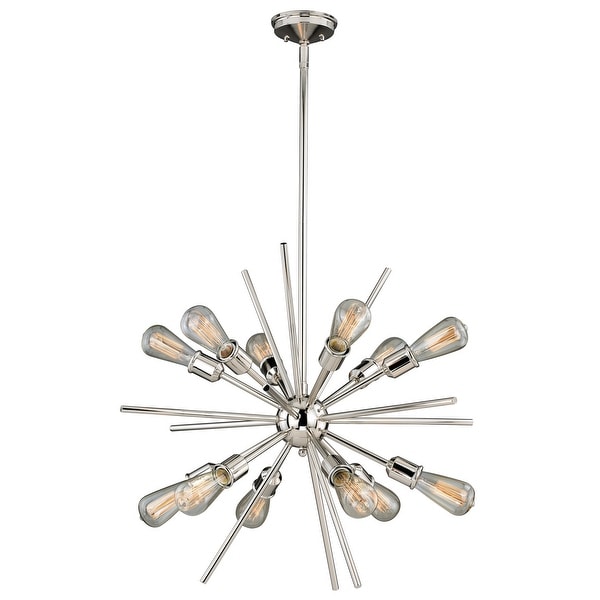 Estelle 12 Light Mid-Century Modern Sputnik Pendant - 27.5-in W x 30.5-in H x 27.5-in D. Opens flyout.
