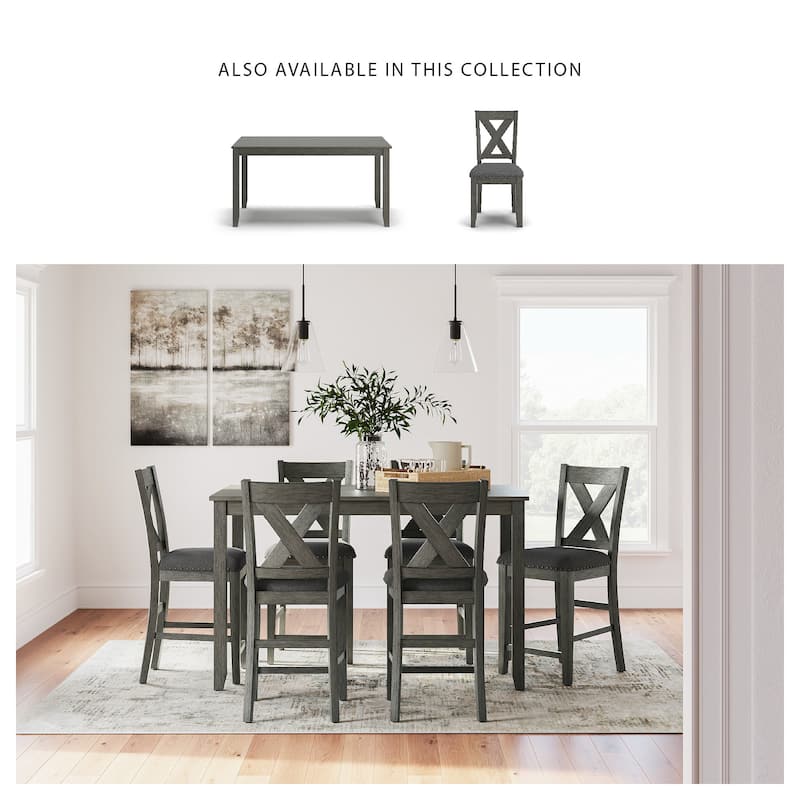 Signature Design by Ashley Caitbrook Gray Counter Height Dining Table and Bar Stools (Set of 7)