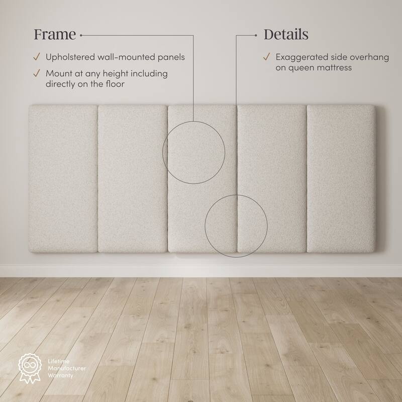 Marissa Boucle Wall Mounted Upholstered Headboard