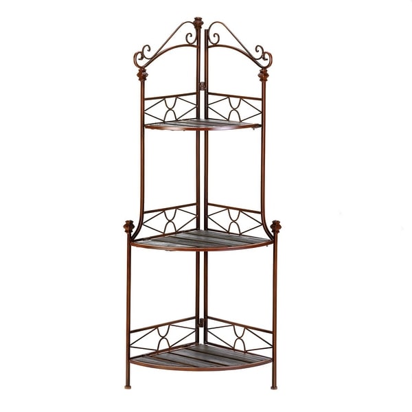 Rustic Corner Bakers Rack