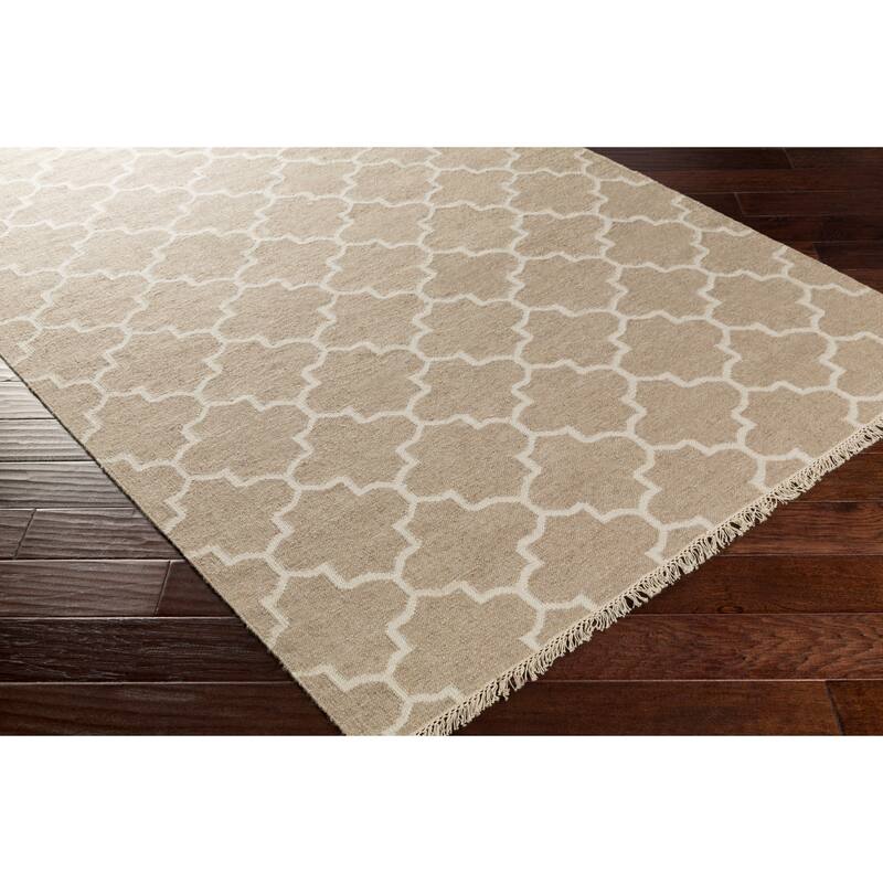 Hand-Woven Tegan Moroccan Trellis Reversible Area Rug