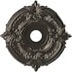 3 1/2" Inside Diameter - Attica Thermoformed PVC Ceiling Medallion - 19" Outside Diameter - Metallic Charcoal