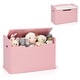 preview thumbnail 4 of 33, Costway Kids Toy Box Wooden Flip-top Storage Chest Bench W/ Cushion Pink