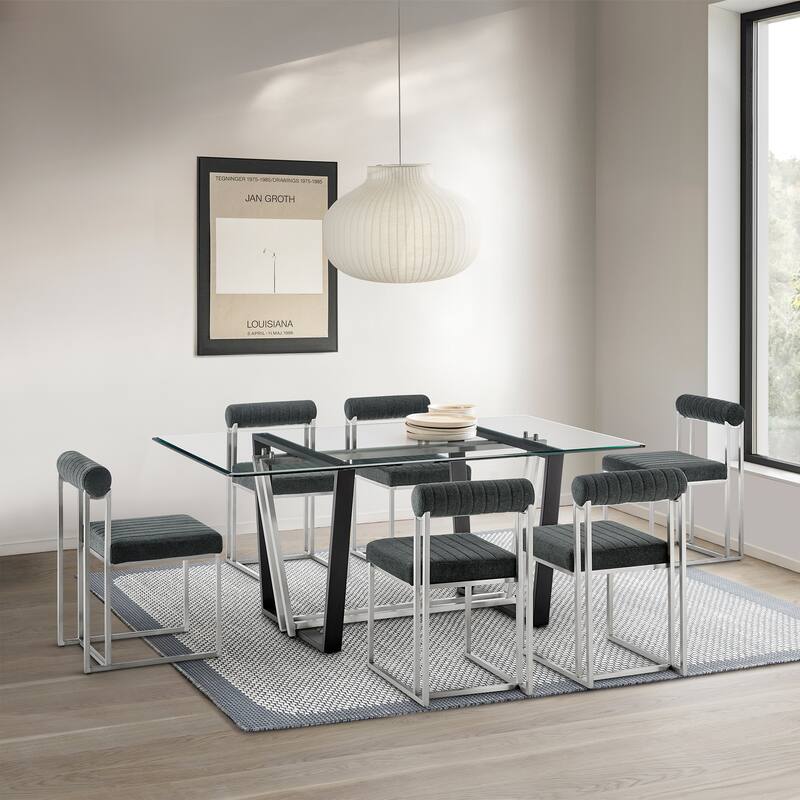 Anastasia Modern Upholstered Metal Dining Chairs - Set of 2