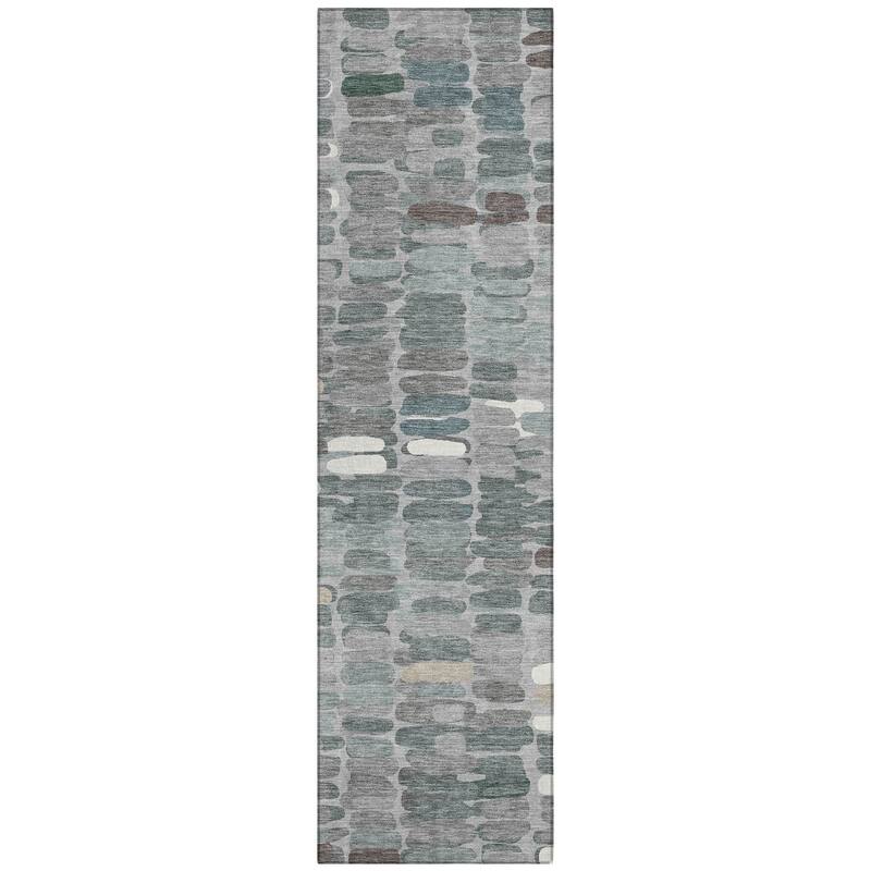 Machine Washable Indoor/ Outdoor Modern Caps Chantille Rug