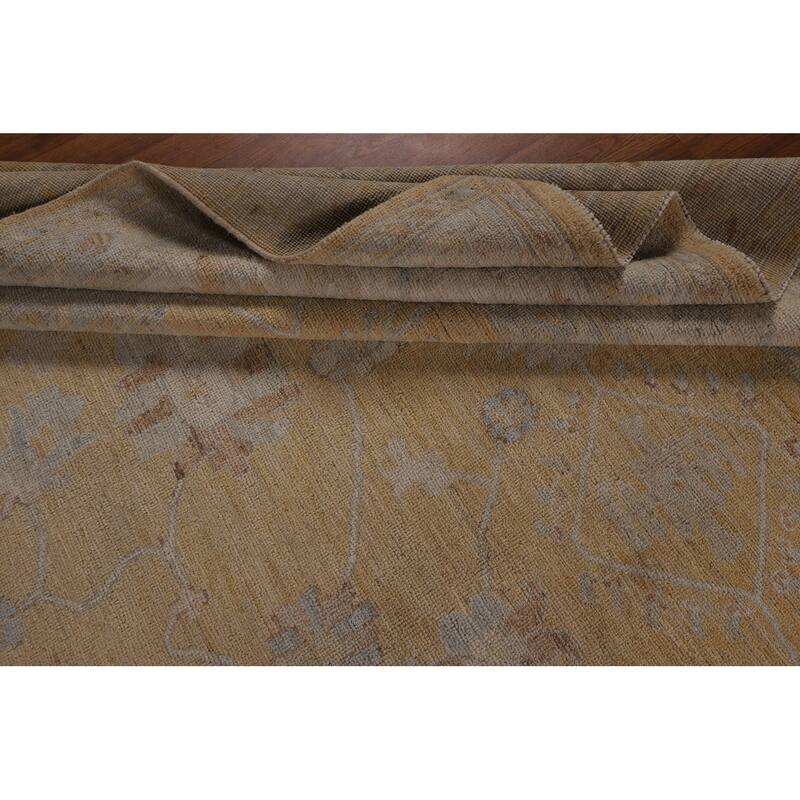 Vegetable Dye Oushak Turkish Large Rug Handmade Oriental Wool Carpet - 10'5"x 13'10"