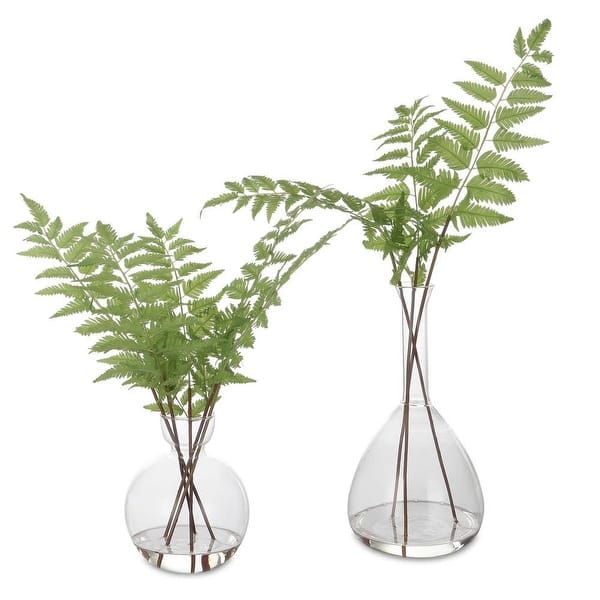 slide 2 of 3, Uttermost 60202 Country 21" Tall Glass and Iron Faux Flora Planter - Clear