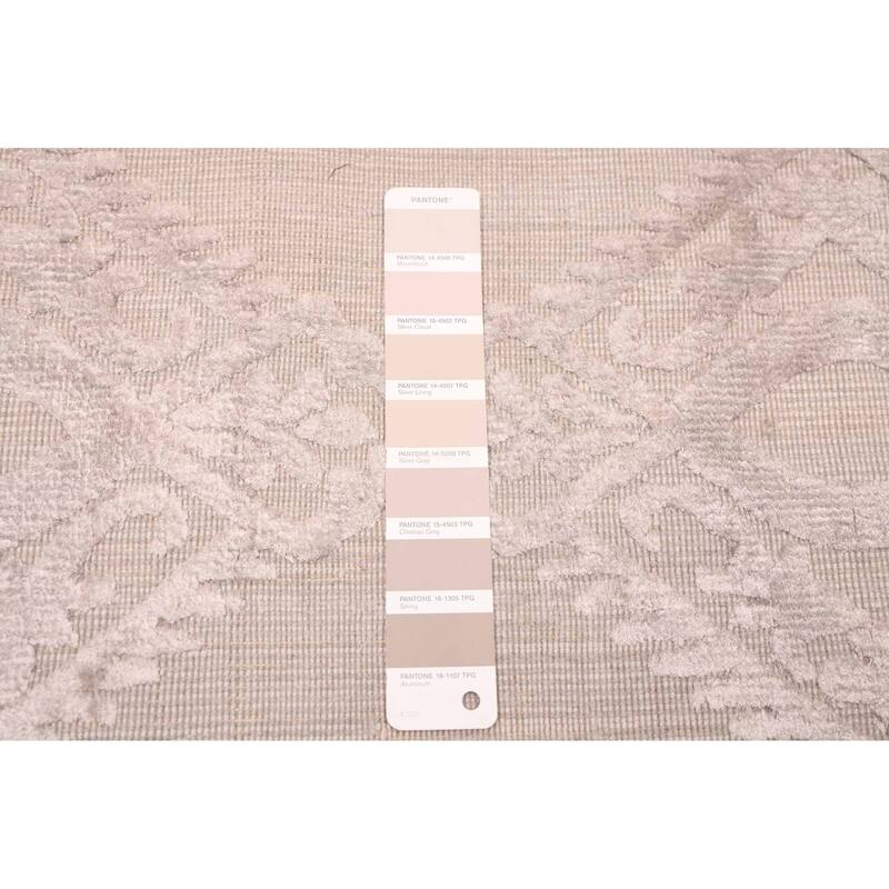 ECARPETGALLERY Hand Loomed Elysian Light Grey Viscose, Wool Rug - 8'1 x 10'3