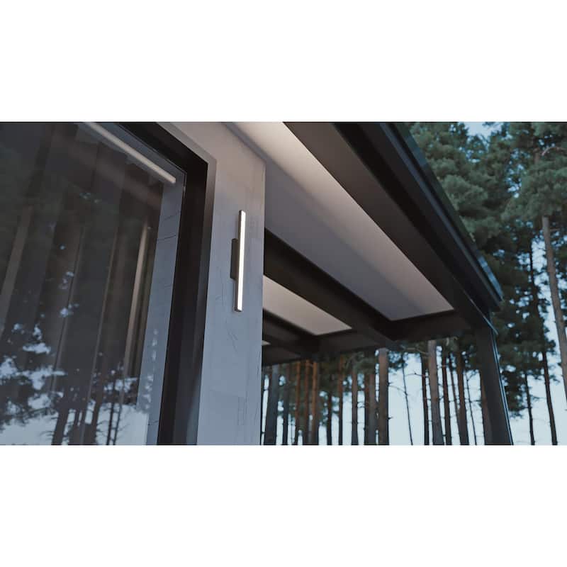 Gale 36" Outdoor LED Sconce - Textured Black