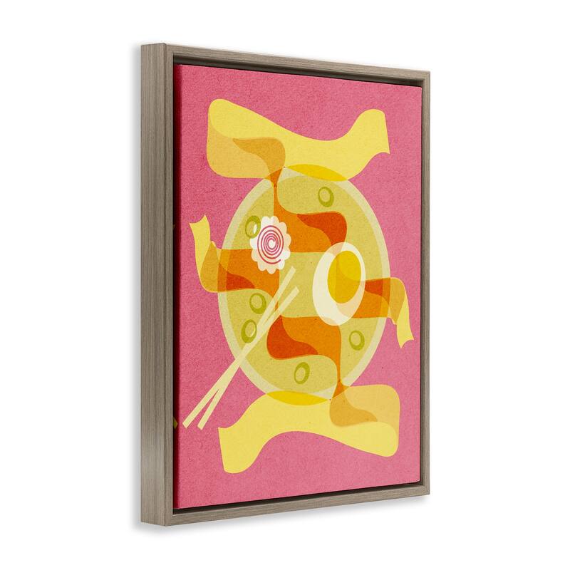 Stupell Retro Mod Ramen Bowl Framed Floater Canvas Wall Art Design By Lil' Rue