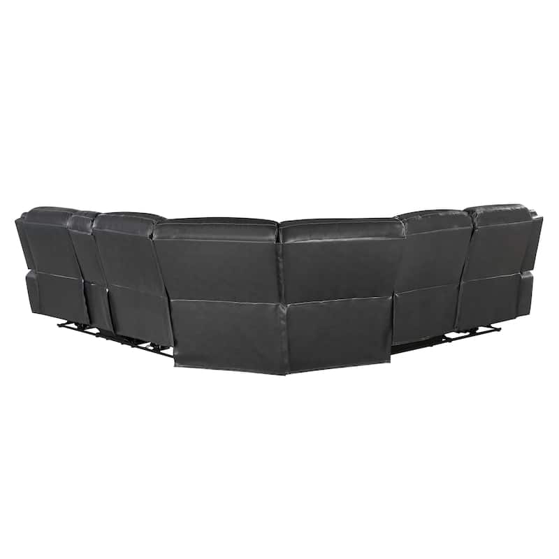 Harold Breathable Faux Leather Power Reclining Sectional Sofa