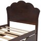 preview thumbnail 13 of 24, Twin Size Wood Platform Kids Bed with Headboard & Twin Size Trundle, Cappuccino
