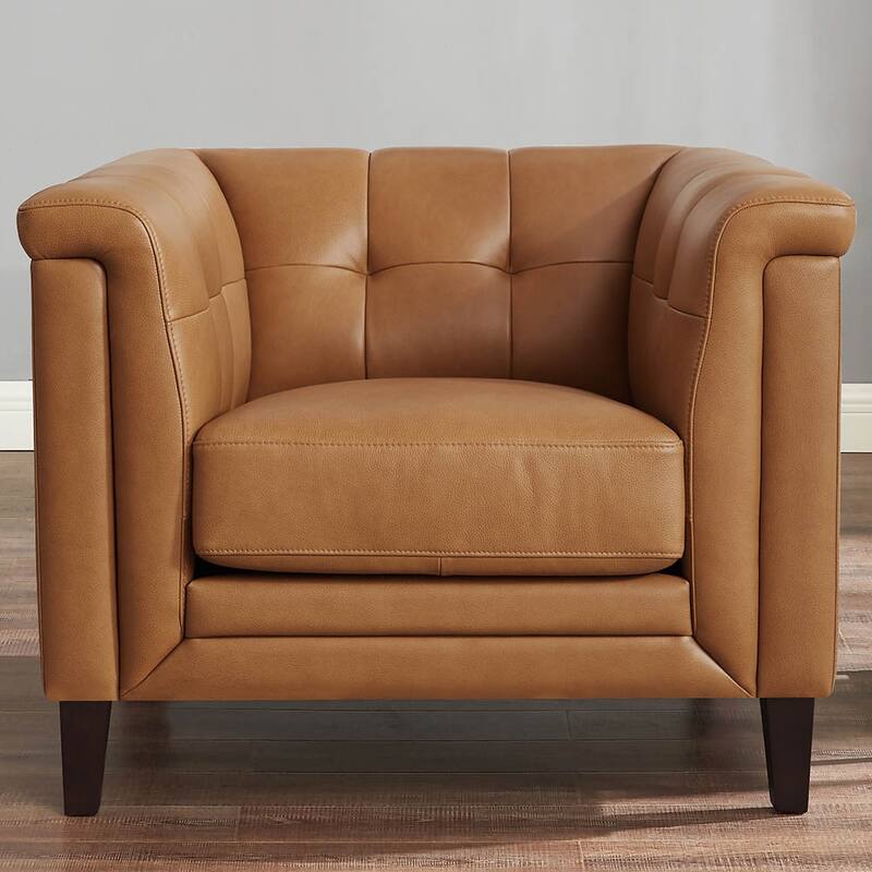 Hydeline Arvo Top Grain Leather Sofa and Chair Set with Feather, Memory Foam and Springs