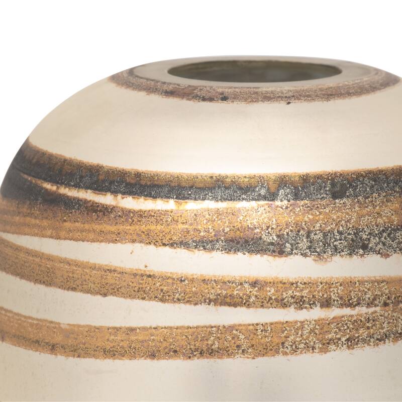 Sagebrook Home Glass Gold Cylinder Antique Ring Vase