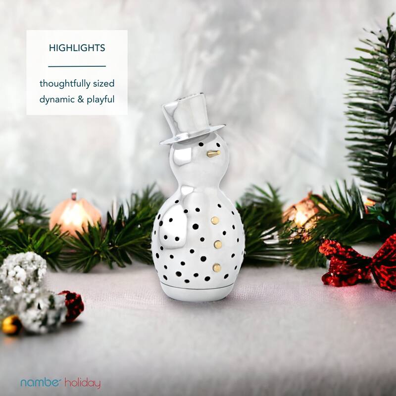 Nambe Snowman Luminary Figurine for Tealights - 7.5" D x 12.5" H
