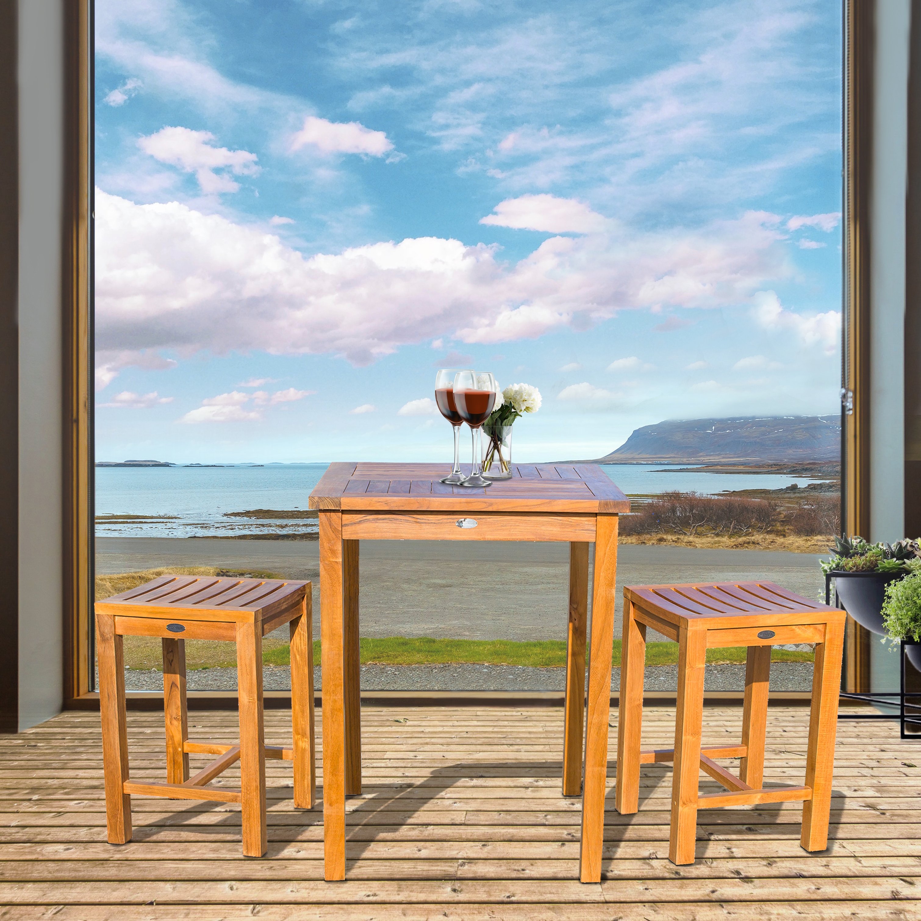 Teak bistro deals set