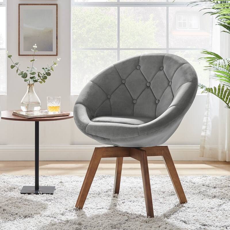 Carson Carrington Kallax Swivel Accent Chair - Velvet Grey