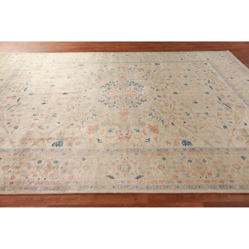 Vegetable Dye Ziegler Oriental Area Rug Hand-Knotted Wool Carpet - 8'11"x 11'10"