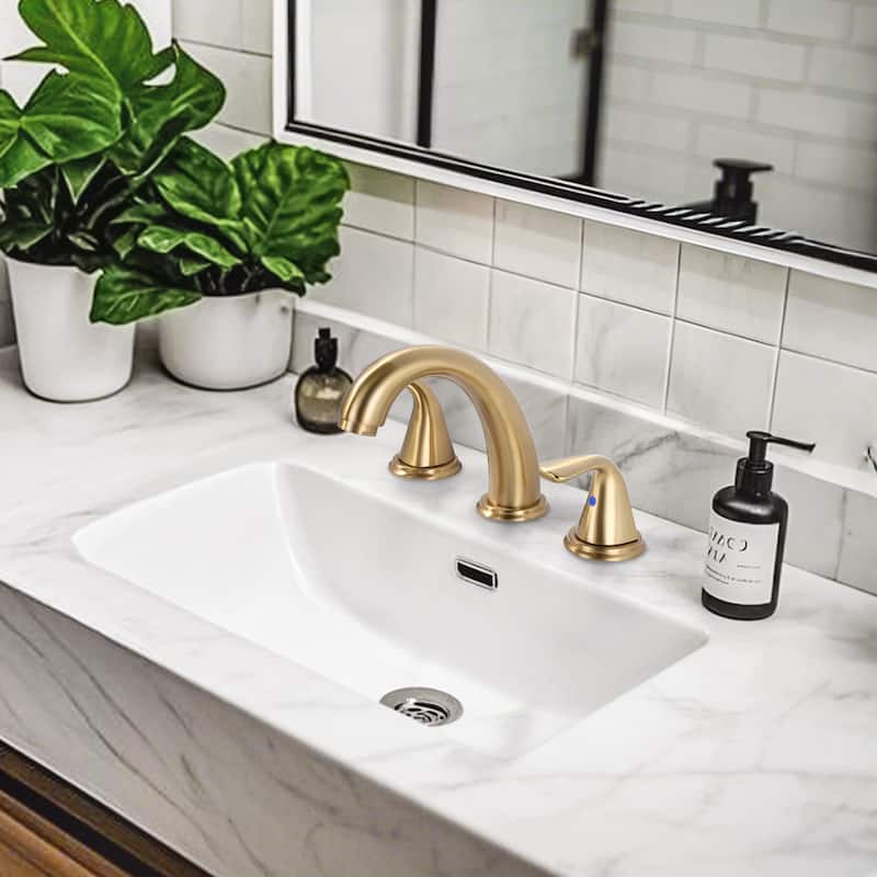 WOWOW Widespread Double Handle Bathroom Faucet
