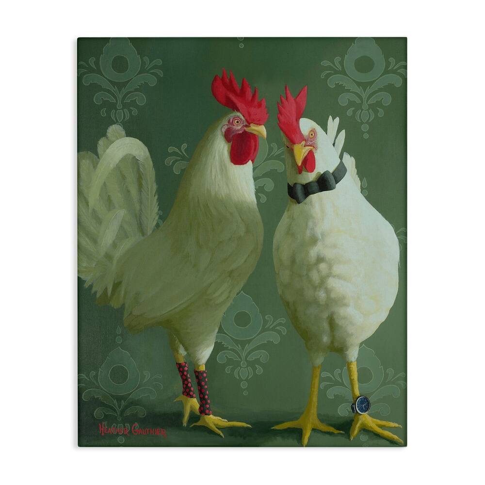 Stupell Stylish Roosters Pair Canvas Wall Art Design By Heather Gauthier