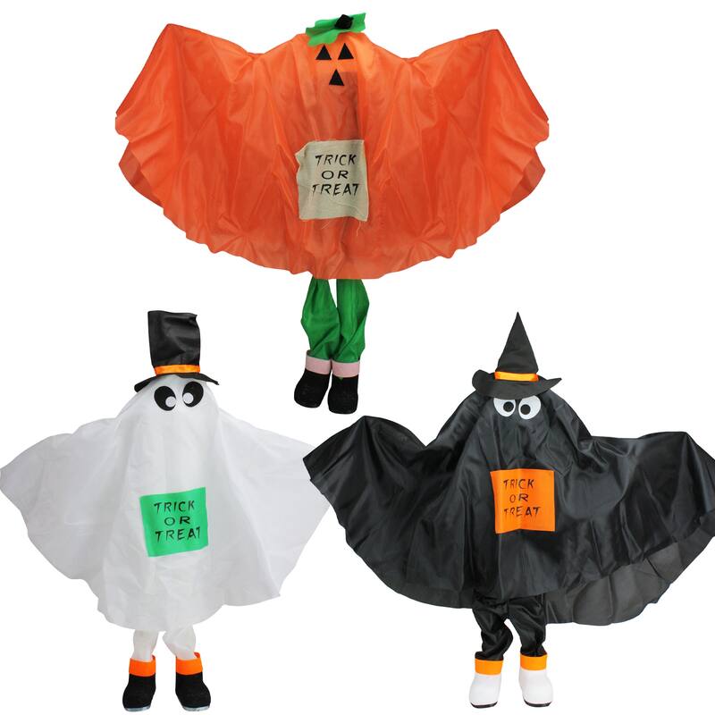 Ghost, Pumpkin and Bat Standing Halloween Kid Figures - 36" - Set of 3