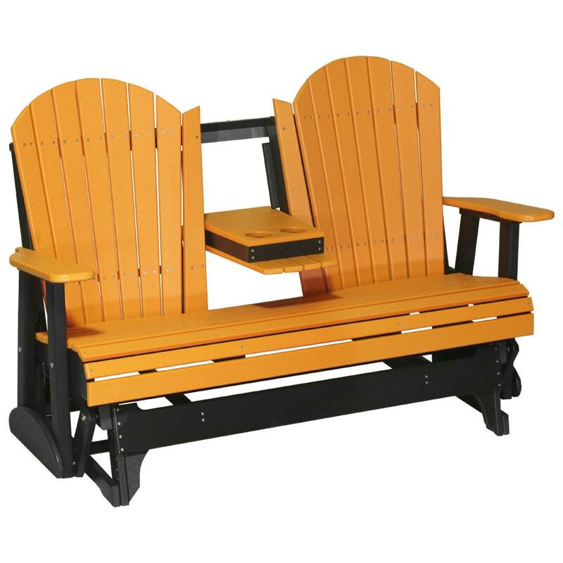 Poly Lumber Adirondack Glider - 5' - Tangerine & Black