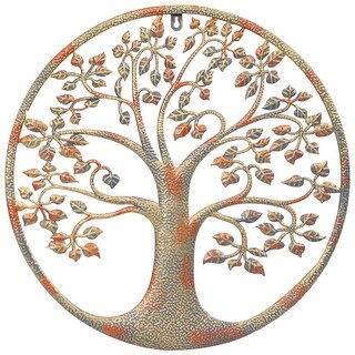 Sunnydaze Tree of Life Metal Indoor/Outdoor Hanging Wall Art - 19.5" H