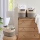 preview thumbnail 19 of 48, 3 Pack Woven Cotton Rope Shelf Storage Basket with Leather Handles, Baby Nursery Storage Bin Organizers, Closet Shelf Storage