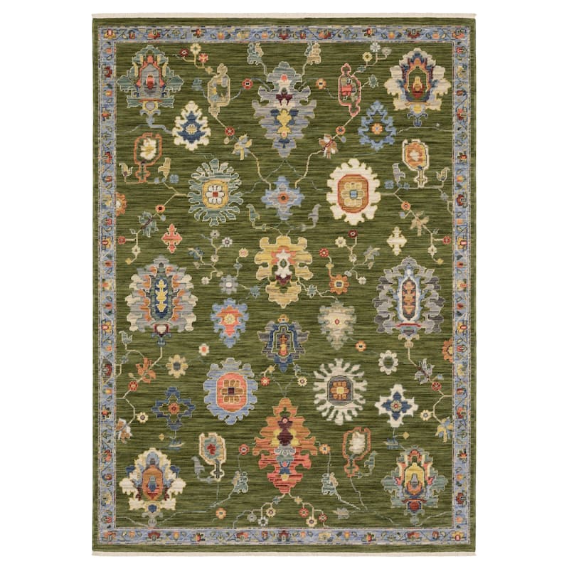 Style Haven Lawson Vintage Oriental Area Rug - 5' 3" x 7' 6" - Green/ Multi