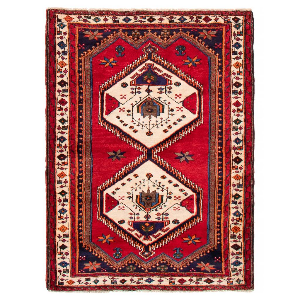 ECARPETGALLERY Hand-knotted Anadol Red Wool Rug - 4'5 x 6'0