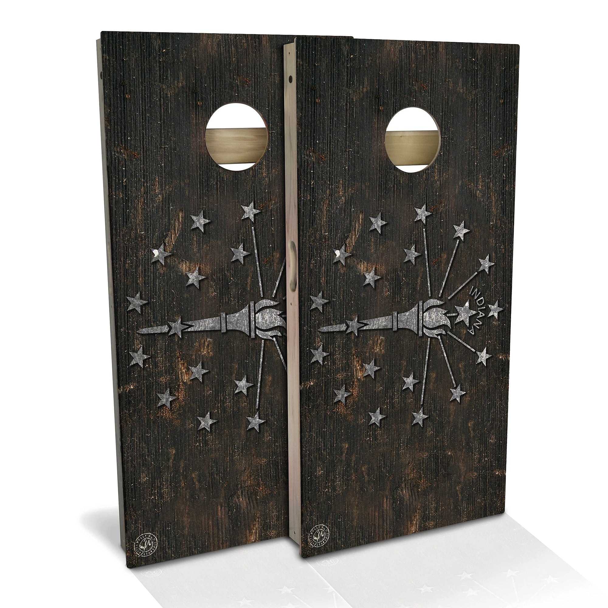 Indiana Flag Rustic Outdoor Cornhole Board Set