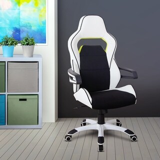 Ergonomic Essential Racing Style Home & Office Chair, White - Bed Bath ...