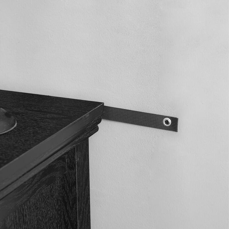Farmhouse 5-Drawer Dresser with Smooth Metal Rails & Anti-Tipping Mechanism for Bedroom Storage
