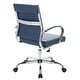 preview thumbnail 21 of 41, LeisureMod Benmar Mid-Back Swivel Leather Office Chair W/ Chrome Base