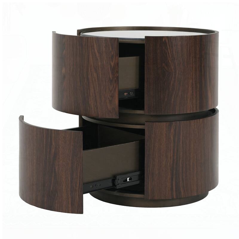 Round Storage 2-Drawers NightStand