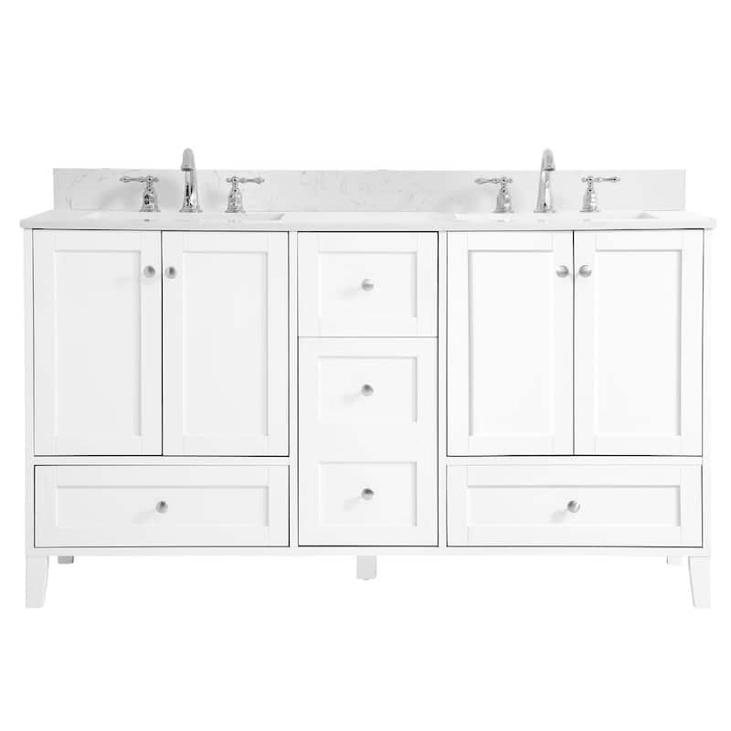 Elegant Lighting Sommerville 60" Free Standing Double Basin Vanity Set